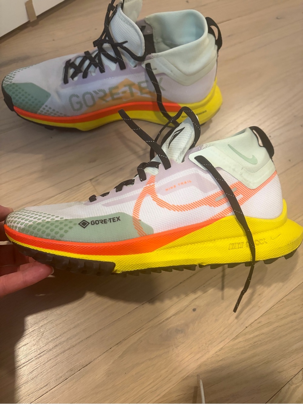 Nike Trail Running Shoes - Mint, Neon Yellow & Orange Accents